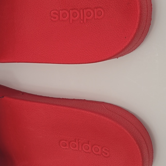 NWT Adidas Red White Adilette Shower Slides Sandals Made In Italy Size Men\'s 18 main image 5